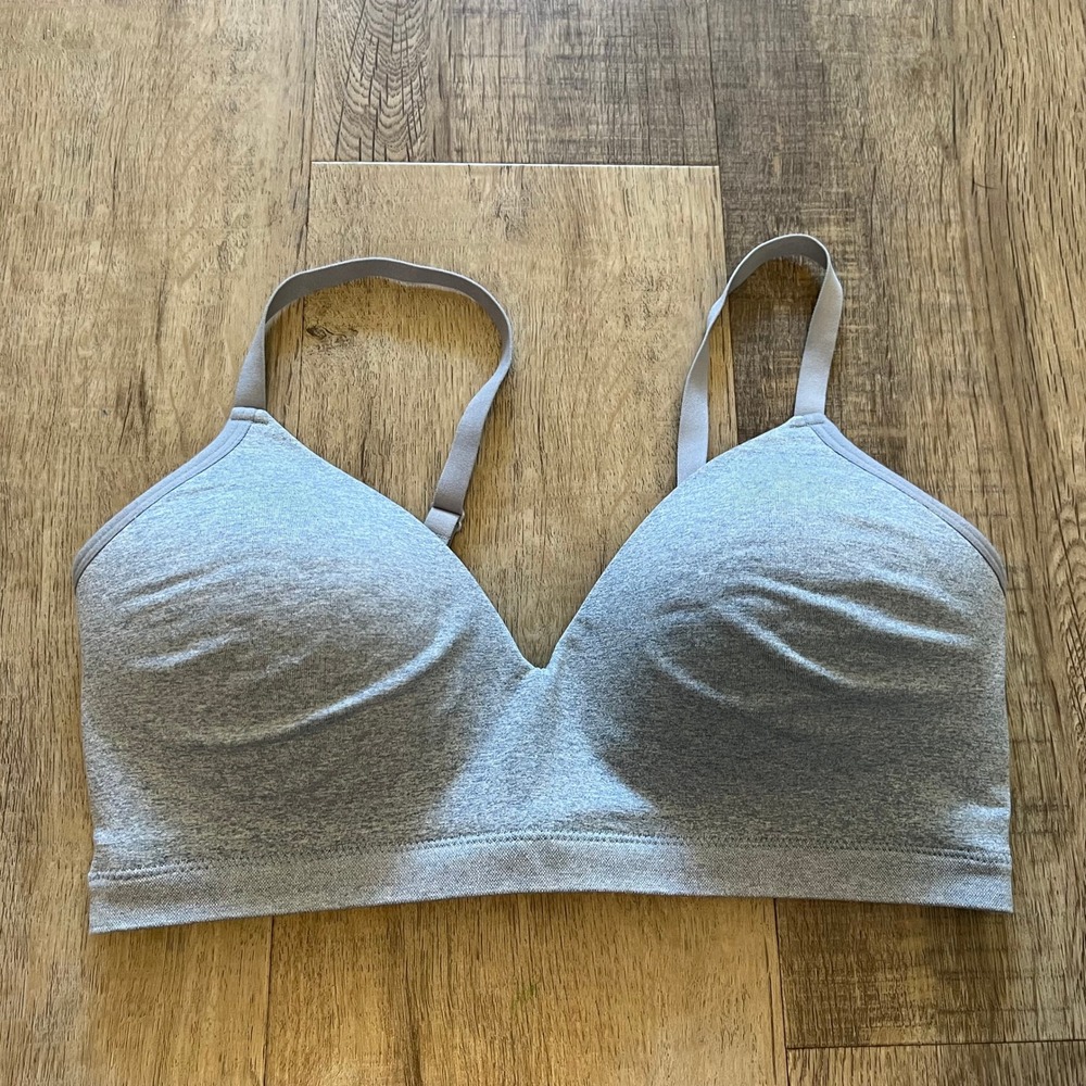 ThirdLove Wireless Bra Heather Grey Seamless Adjustable Straps MD+ RN139833